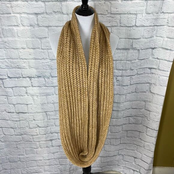 Mixit chunky knit tan infinity scarf one size - Picture 4 of 8
